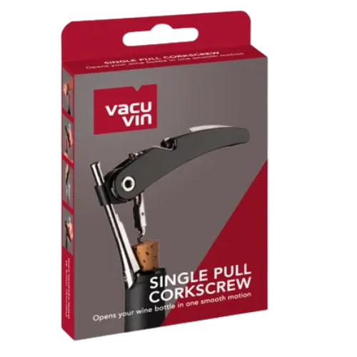Vacu Vin Single Pull Corkscrew Black