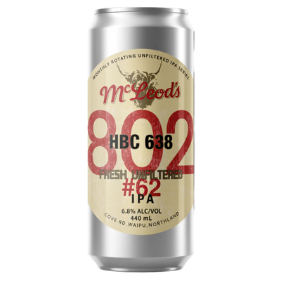 McLeod's 802 #62 Unfiltered IPA 440mL