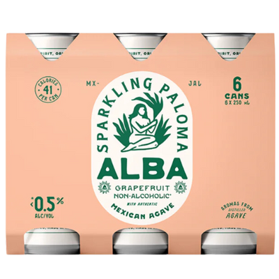 Alba Zero Grapefruit Sparkling Paloma Margarita 6pack