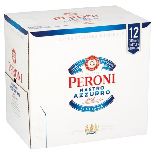 PERONI NASTRO AZZURRO 5% 330ML BOTTLES 12PK