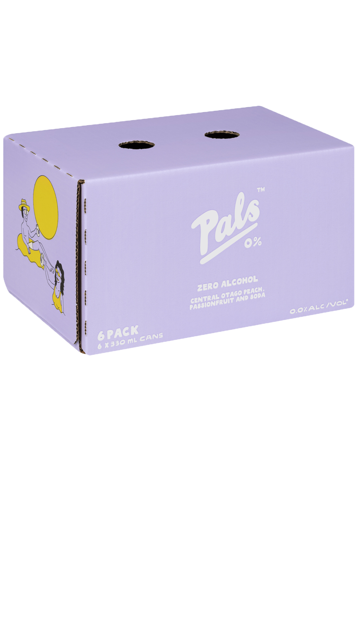 Pals 0% Central Otago Peach, Passionfruit & Soda 6pk 330ml cans